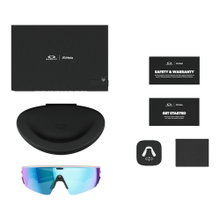 Oakley Sonnenbrille Meta Vanguard 800106 (Glasfarbe: Prizm Sapphire) weiss - 1 Brille mit Hartschalenetui